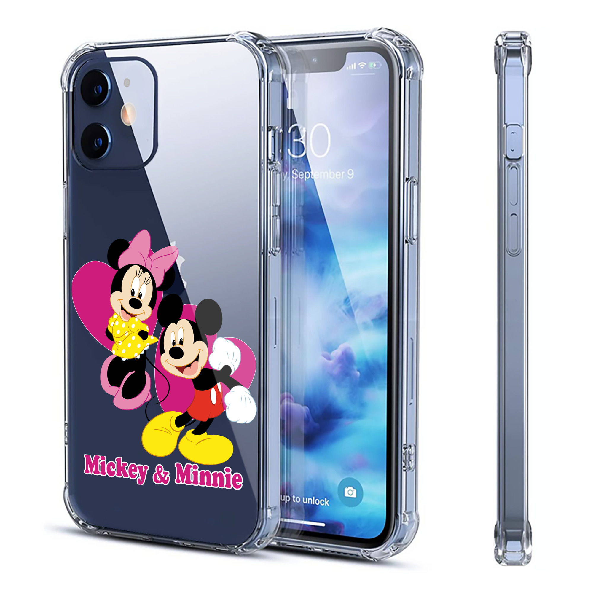 （画像用） ミッキーマウス Mickey Mouse 【iPhone 12シリーズ対応】透明スマホケース（クリアソフトケース）